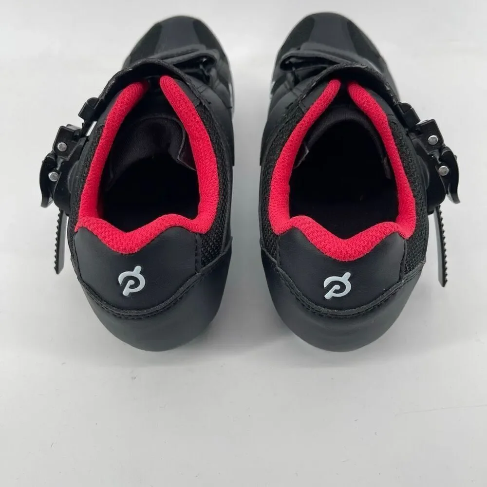 Peloton Unisex Cycling Shoes US 6–6.5 EU 37 Black Red Delta Cleats Spin Bike